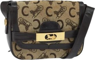 Celine Pre-owned Cross Body Bags, female, Beige, Size: ONE SIZE Pre-owned Canvas Cross Body Bag