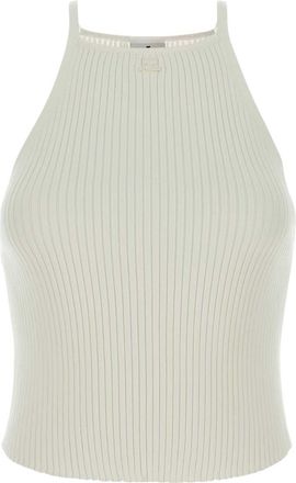 Courr&egrave;ges Womens White Viscose Blend Tank Top - Ivory Cotton - Size Small