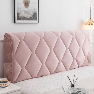 No Brand Funda Protectora Acolchada El&aacute;stica Y Gruesa Para Cabecero De Cama, A Prueba De Polvo (150 X 70 Cm, Rosa)