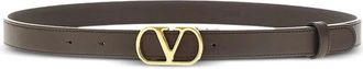 Valentino Garavani Belts, female, Brown, Size: 95 CM VLogo Leather Belt