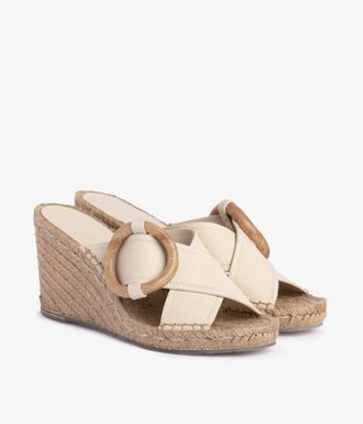 Pedro Garcia Wegde slide jute sandal in white leather | Orys | Spring Summer 26 | PEDRO GARCIA