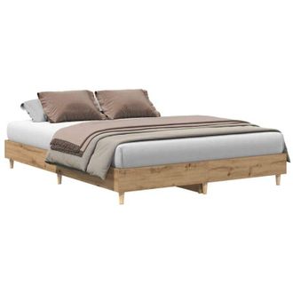 vidaXL Estructura De Cama Sin Colch&oacute;n Roble Artesanal 140x200 Cm Vidaxl