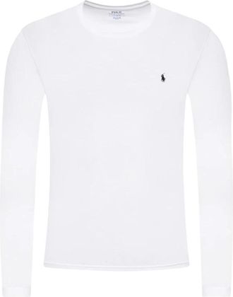 Polo Ralph Lauren Geborduurd Logo Longsleeve T-shirt - Heren - Longsleeves - Wit - M - Tops