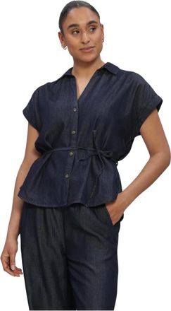 Summum Denim Blouse LW Cotton Tencel - Dames - Spijkeroverhemden - Blauw - S - Denim - Overhemden