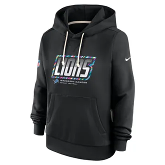 Nike Detroit Lions Crucial Catch Standard Issue Nike Womens Dri-FIT NFL Pullover Hoodie in Black | 03C300AZUB-F9R