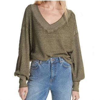 Free People South Side Thermal Top In Moss