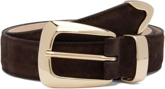 【KHAITE】スタッズ付きベニーベルト トフィースエード シルバー Khaite The Benny studded leather belt Khaite