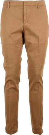 Dondup Beige Gaubert Textured Cotton-Linen Blend Trousers