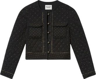 Isabel Marant Jassen, Dames, Zwart, M, Katoen, Vania Cropped Jacket