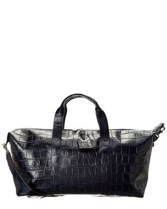 Mulberry Heritage Medium Clipper Matte Croc-Embossed Leather Duffel Bag