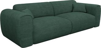 Vente-Unique Sof&aacute; cama de 4 plazas de pana verde pino POGNIA