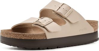 Birkenstock Papillio by Birkenstock Arizona Platform Vegan Sandal Womens Shoes Sandcastle : EU 41 (US Womens 10-10.5) Narrow, Faux Leather