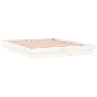 vidaXL Estructura Cama Led Sin Colch&oacute;n Madera Maciza Blanco 120x200 Cm Vidaxl