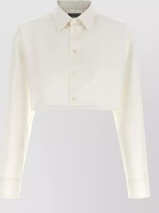 Balenciaga cropped shirt long sleeves buttoned cuffs collar