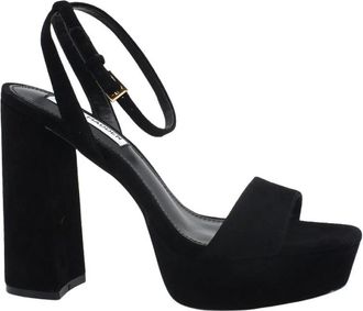 Steve Madden High Heel Sandalen - Dames - Sandalen met hakken - Zwart - 39 EU - Leer - Schoenen