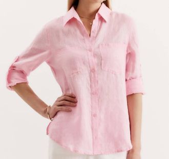 Tyler B&ouml;e Addison Linen Shirt In Pink Frosting