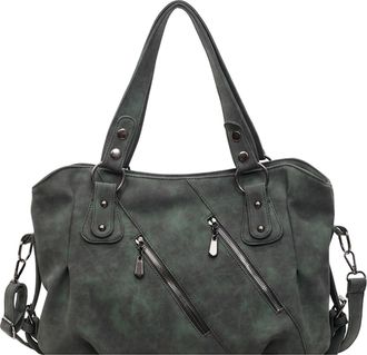 Generic Womens Large Capacity Faux Suede Handbag with Zipper and High Handle Handbag