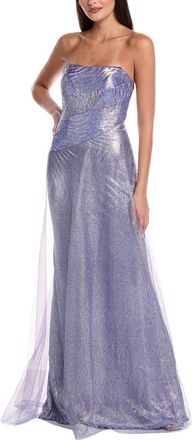 Rene Ruiz Metallic Tulle Gown