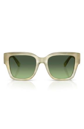 Tory Burch 52mm Square Sunglasses in Green Marble /Green Gradient at Nordstrom