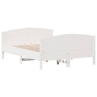 Berkfield Home Beautiful Bed Frame without Mattress White 140x200 cm Solid Wood Pine