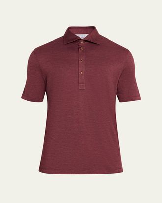 Brunello Cucinelli Mens Wool Blend Polo Shirt