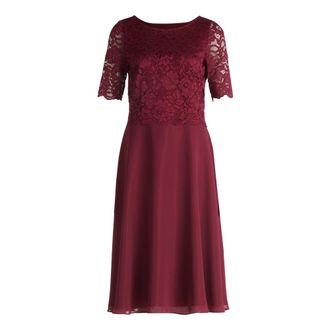 Vera Mont Kleedjes, Dames, Rood, 3Xl, Chiffon, Kanten Cocktailjurk Glamour Feeling