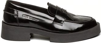 Steve Madden Womens Penny Loafers with Low Block Heel in Black Box - Size UK 8