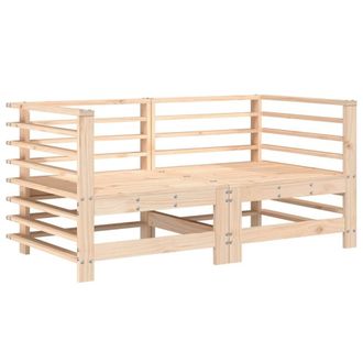 Berkfield Home Garden Corner Sofas 2 pcs Solid Wood Pine in Light Tan