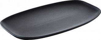 Revol Revol Club Fuente Plana Rectangular De Porcelana Negra 36x21 Cm