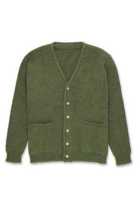 Fortela Teddy Patch Pocket Cardigan in Green at Nordstrom, Size X-Large