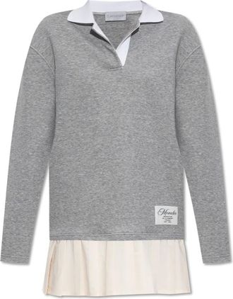 Moncler Kleedjes, Dames, Grijs, XS, Katoen, Jurk met kraag