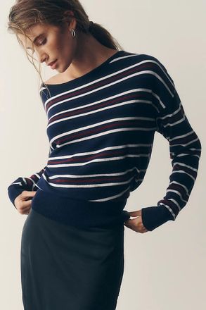 Pilcro Striped Boat-Neck Sweater
