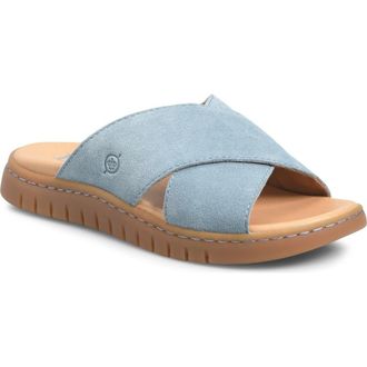 B&oslash;rn Adia Slide Sandal in Light Blue Suede at Nordstrom, Size 10