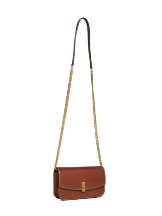 Polo Ralph Lauren Womens Wallet On Chain Tan Leather Brown Other Materials Handbags Hand Bags