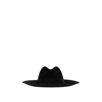 Borsalino Klassieke Fedora Hoed - Dames - Hoeden - Zwart - ONE Size - Accessoires