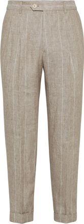Brunello Cucinelli Gestreepte broek - Beige