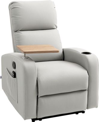 OEM Sill&oacute;n De Masaje Con 4 Modos Vibraci&oacute;n Reclinaci&oacute;n 145&deg; Mando A Distancia 77x93x105 Cm Gris Claro
