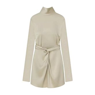 Nanushka Kleedjes, Dames, Beige, S, Satijn, Charon Satin Mini Dress