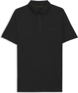 BOSS Wool-blend slim-fit polo shirt with concealed placket
