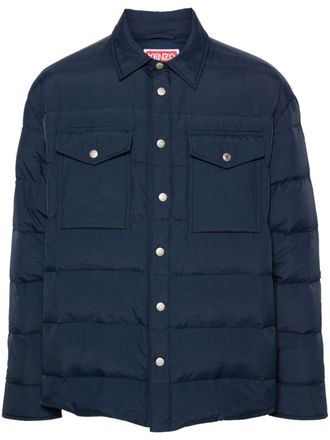 Kenzo classic-collar quilted shirt jacket - Blue