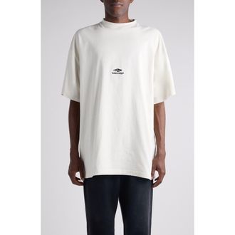 Balenciaga 3B Sports Icon Embroidered Oversize T-Shirt in Chalky White/Black at Nordstrom, Size X-Small