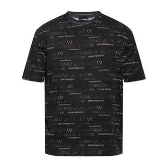 Emporio Armani Monogram T-shirt - Heren - T-shirts - Zwart - S - Katoen - Tops