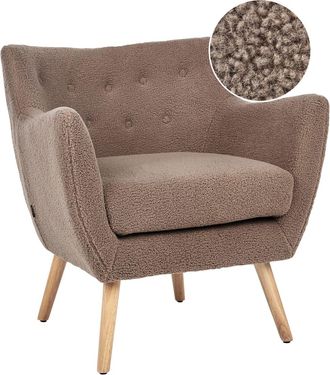 Beliani Sill&oacute;n Boucl&eacute; Marr&oacute;n