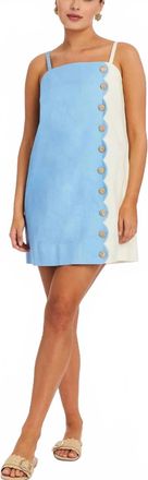 Mestiza New York Etta Strappy Mini Dress In Blue/white