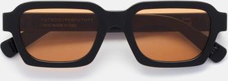 Retro Superfuture Sunglasses Caro Refined 4 Kj Black/Brown Unisex