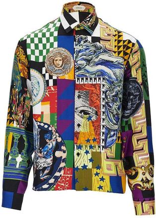Versace Printed silk twill shirt Man 48