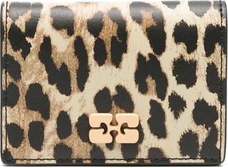 Ganni Card Holder With Flap Print Leopard