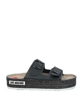 サンダル・ミュール MOSCHINO Women Sandals MA16254I0M ME0000 Black Moschino Logo sandals - Black - Women | MA16254I1MME0000