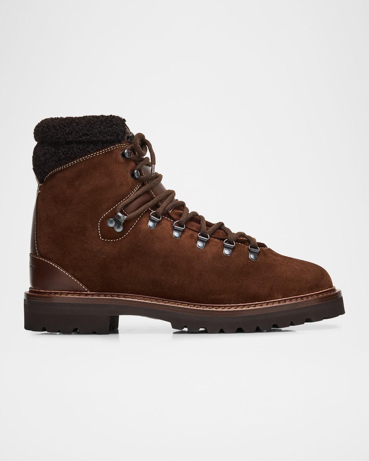 Tod\'s Combat Field Boots Men\'s Size 9 Dark Brown Suede Leather Lined‎ Italy Tod main image 3