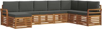 vidaXL Conjunto De Sof&aacute;s De Exterior 8 Uds. Natural Y Antracita Vidaxl